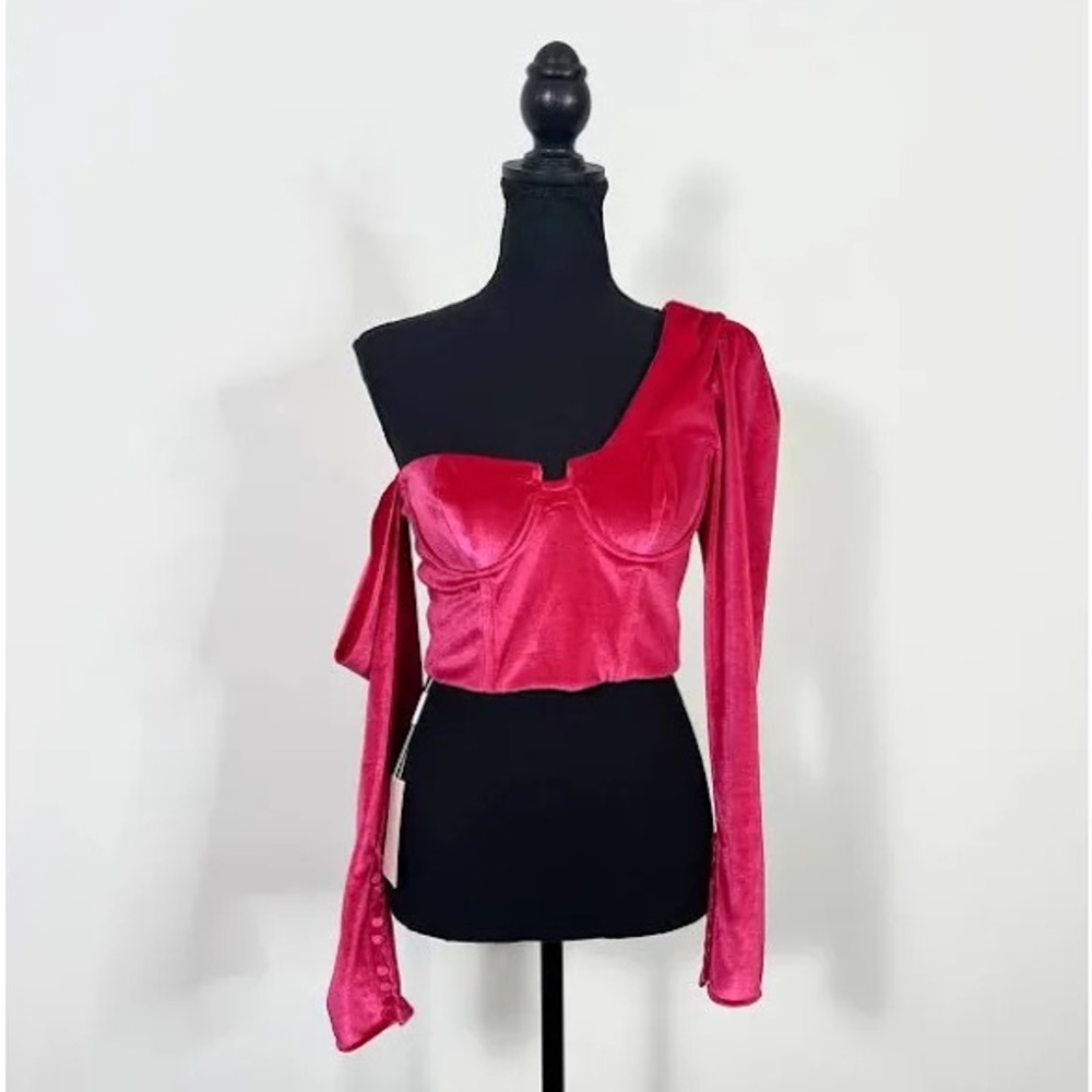 Self-Portrait Red Asymmetrical Blouse